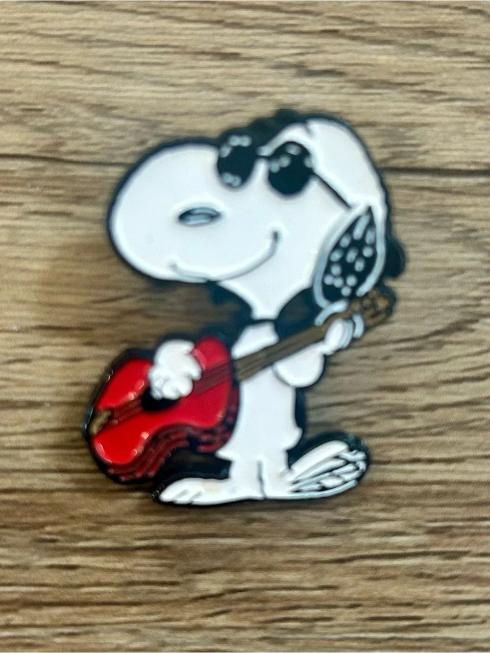 Loungefly Peanuts Snoopy Joe Cool Guitar Enamel Pin 1.5